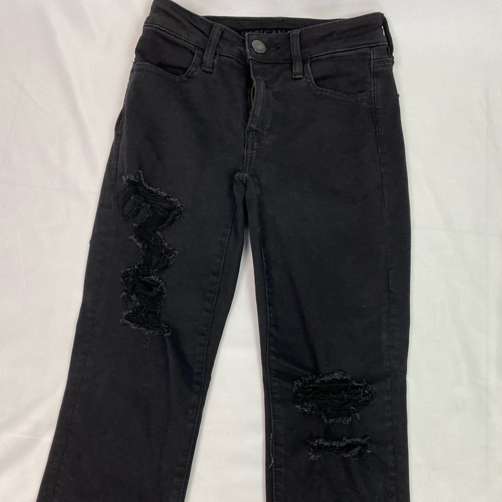 American eagle ripped black jeans